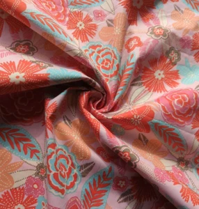 Rosa Blumen Webstoff - 5 Yards x 38" breit - Bild 1 von 4