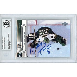 Marty Turco Dallas Stars Signed 04-05 Upper Deck Card Beckett Authentic Slab COA