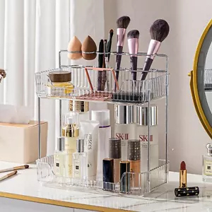 2tier Acrylic Makeup Organizer Stylish Counter Organizer For Vanity And Bathroom - Picture 1 of 6