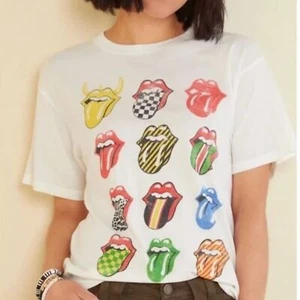 Daydreamer X Free People Rolling Stones Short Slv Tee Grafik Shirt 12 Zungen S - Bild 1 von 6