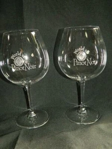 2 World of Pinot Noir Logo Riedel Balloon Wine Glasses 8 3/4" - Picture 1 of 3