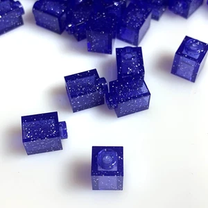 50 per lot NEW LEGO 1x1 Transparent Bluish Violet Glitter Bricks 35382/6253761 - Picture 1 of 3