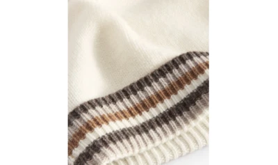 Gorro Charter Club Cashmere a rayas con puños, cálido bombón Foto 1 de 2