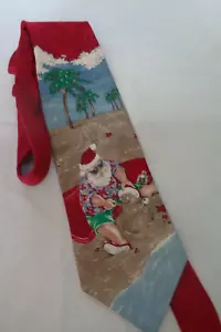 Men's - Santa Claus on the Beach - Neck Tie - Picture 1 of 1