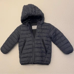 Zara Boys unisex hooded black puffer jacket kids 3-4 - Picture 1 of 7