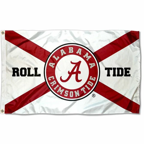 Alabama Crimson Tide State of Alabama Roll Tide Flag Large 3x5 Cover