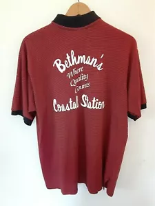 Vintage BETHMANS COASTAL Gas Station Attendant Uniform Striped Polo work Shirt - Picture 1 of 8