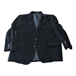 Zagato Collection Cord Blazer Jacke Drei Knopf Sport Mantel Herren 44R Schwarz - Bild 1 von 14