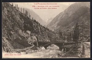AK Mérens, Tal von Nabre mit Brücke und Fluss in den Pyrenäen-Ariegeoises  - Bild 1 von 2