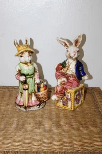 Mark Roberts Sammlung. Vintage-Stil Keramik Hasen Figuren - 2er Set - Bild 1 von 11