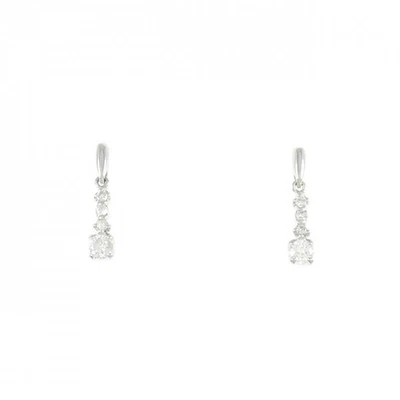 Подлинный PT900 бриллиант серьги 0.20CT #260-007-605-9834 - Изображение 1 из 4