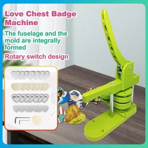 Einzigartige herzförmige Button Maker Zum Selbermachen Pin Abzeichen Press Kit mit 100 Teilen grün - Bild 1 von 12