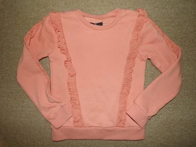 NEW 7 For All Mankind Girls Sweatshirt Size 6 Girls Pink Ruffle Eyelet NWT - Image 1 of 4