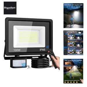 Faretto Led con Rilevatore di Movimento Esterno, 100W Proiettore LED Super Luminoso con Telecomando... - Foto 1 di 12