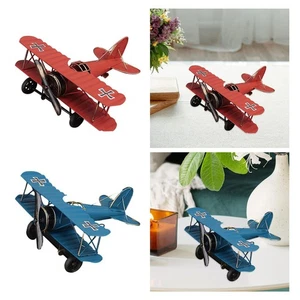 Vintage Airplane Model Plane Retro Iron Aircraft Biplane for - Picture 1 of 8