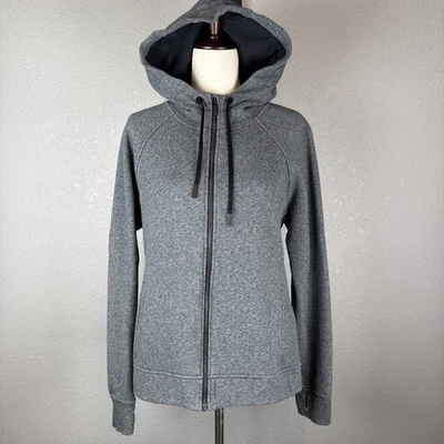 Chaqueta Lululemon Cálida Para Invierno Talla 12 Jaspeada Moteada Negra Algodón Terry Foto 1 de 4
