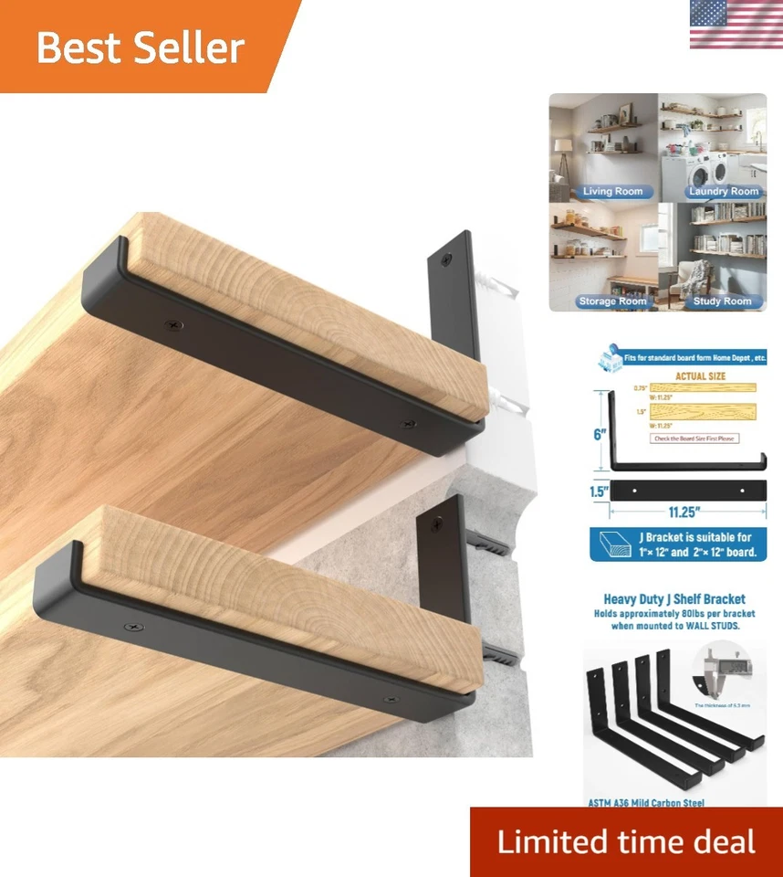 Industrial Floating Shelf Support Brackets x12 - Image 1 of 4