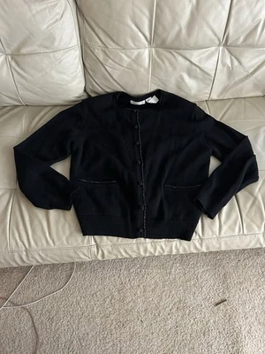 Cárdigan negro vintage Liz Claiborne 100 % lana merino talla 8 M Foto 1 de 4