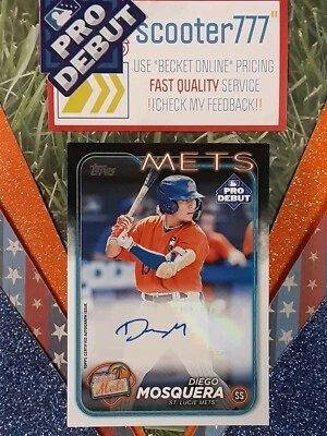 2024 Topps Pro Debut ~#72⭐DIEGO MASQUERA⭐*Debut RC 《AUTOGRAPH/AUTO》METS - Image 1 of 2