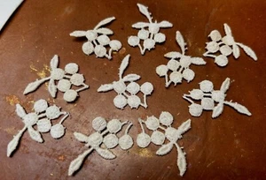 vintage lace applique 1950s venis cotton cream dyeable 10pcs 1.25x1.5" USA - Picture 1 of 3