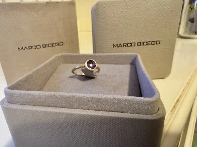 Marco Bicego Jaipur Color 18k Yellow Gold & Amethyst Small Stackable Ring S7 - Image 1 of 4