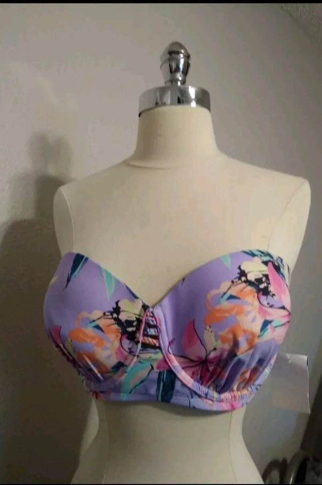 Nuevo traje de baño bandeau fantasía floral para mujer talla 28 B/C Foto 1 de 4