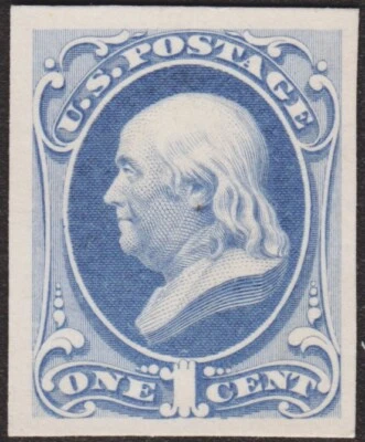 1873 1¢ LARGE BANK NOTE CARD PROOF #156p4, VF-XF FRESH, NO SECRET MARK, CAT $300 - Image 1 of 2