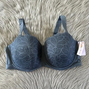 Sujetador Joyspun Balconette para mujer talla 46DD azul floral encaje con aros cierre trasero - Imagen 1 de 6