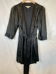 Victoria’s Secret Black Satin Lightweight Short 3/4 Sleeve Bath Robe Size Small - Bild 1 von 6