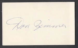 Don Zimmer d'2014 Signed 3x5 Index Card 1955 Brooklyn Dodgers JSA - Picture 1 of 2