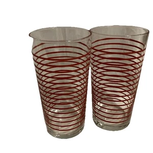 Libby Vintage Red Line Glasses. No Chips. Hand washed. Set Of 2. Holds 10 oz. - Picture 1 of 6
