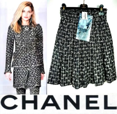 Nueva falda escolar plisada tweed negra blanca 3K Chanel 2013 34 36 2 4 6 despistada S Foto 1 de 4