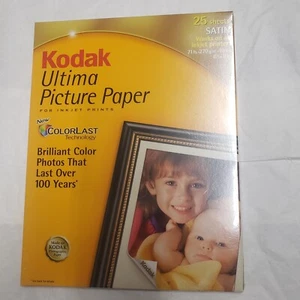 Kodak Ultima Picture Paper For Inkjet Printers 8.5" X 11" Satin 10 ml New Sealed - Picture 1 of 5