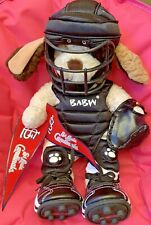 Build A Bear BAB Dog Baseball Catcher STL Cardinal Uniform Cleats Mitt Mask Cap