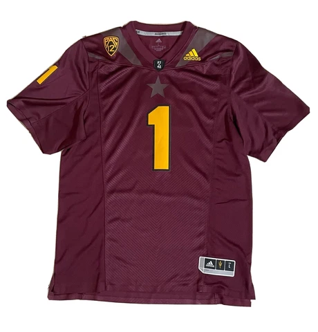 Adidas Arizona State ASU Sun Devils #1 Maroon Home Football Jersey Sz Lrg GV5490 Cover