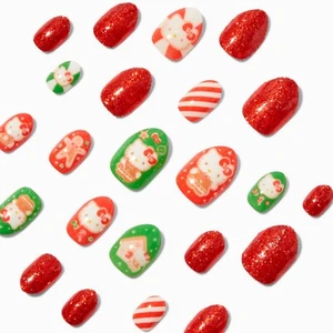 Hello Kitty® Claire's Exclusive Christmas Stiletto Press On Vegan Faux Nail Set - Picture 1 of 1