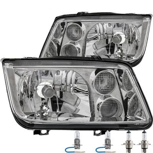 Halogen Headlight Set For VW Bora 09.98-> H4/H3 Without Motor Including Bulbs 53D - Picture 1 of 9