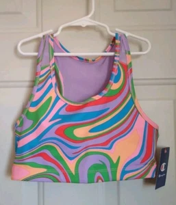 CHAMPION YOUTH'S SWIRL PRINT SPORTS BRA, SIZE XL (16) - Picture 1 of 2