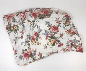 2 Ralph Lauren Petticoat Floral Ruffle Euro Shams 100% Cotton Made in USA - Picture 1 of 4