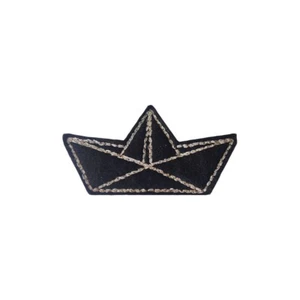 Origami Boat Patch Embroidered Iron-On 2.35" - Picture 1 of 7
