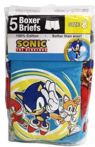 Sonic The Hedgehog 5 Pack Multicolored Boxer Briefs Youth Boys Size 4 New - Picture 1 of 2