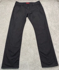 Guess Jeans Men's 34x32 Straight Leg Pants Zip Back Pockets Denim Black 4291 - Picture 1 of 14