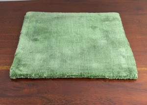 Indien Kitchen Viscose Rug Home Décor Solid Green Placemat Hand Tufted Table Mat - Picture 1 of 6