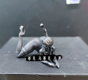 1.9“Black Solid Copper Cute Maiden Sexy Female Pose Car Ornament - Picture 1 of 9