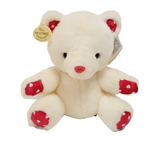 Vtg Tender Heart Teddy Bear Plush Ganz Bros. Stuffed Toy White and Red - Picture 1 of 7