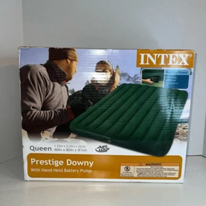 New Box Intex #66969E Queen 60" x 80"x 8 1/4" Battery Pump Inflatable Mattress - Picture 1 of 6