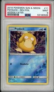 2019 Pokemon Sun & Moon Hidden Fates Psyduck Rev. Foil #11 PSA 9 - Picture 1 of 2