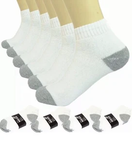 Nuevo Lote 3-12 Pares Tobillo Cuarto Crew Hombres Calcetines Deportivos Blanco Algodón Talla 10-13 - Imagen 1 de 4