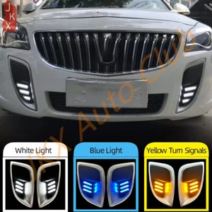 DRL Front Bumper Fog Lights Mesh Grille Cover ABS For Buick Regal GS 2009-2017 - Picture 1 of 8