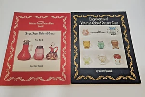 Victorian Colored Pattern Glass Books 1 & 3 by William Heacock Signed - Imagen 1 de 19